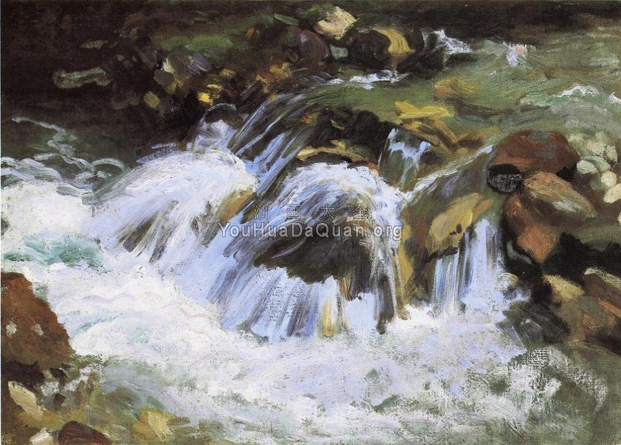 A Mountain Stream, Tyrol - 约翰·辛格·萨金特